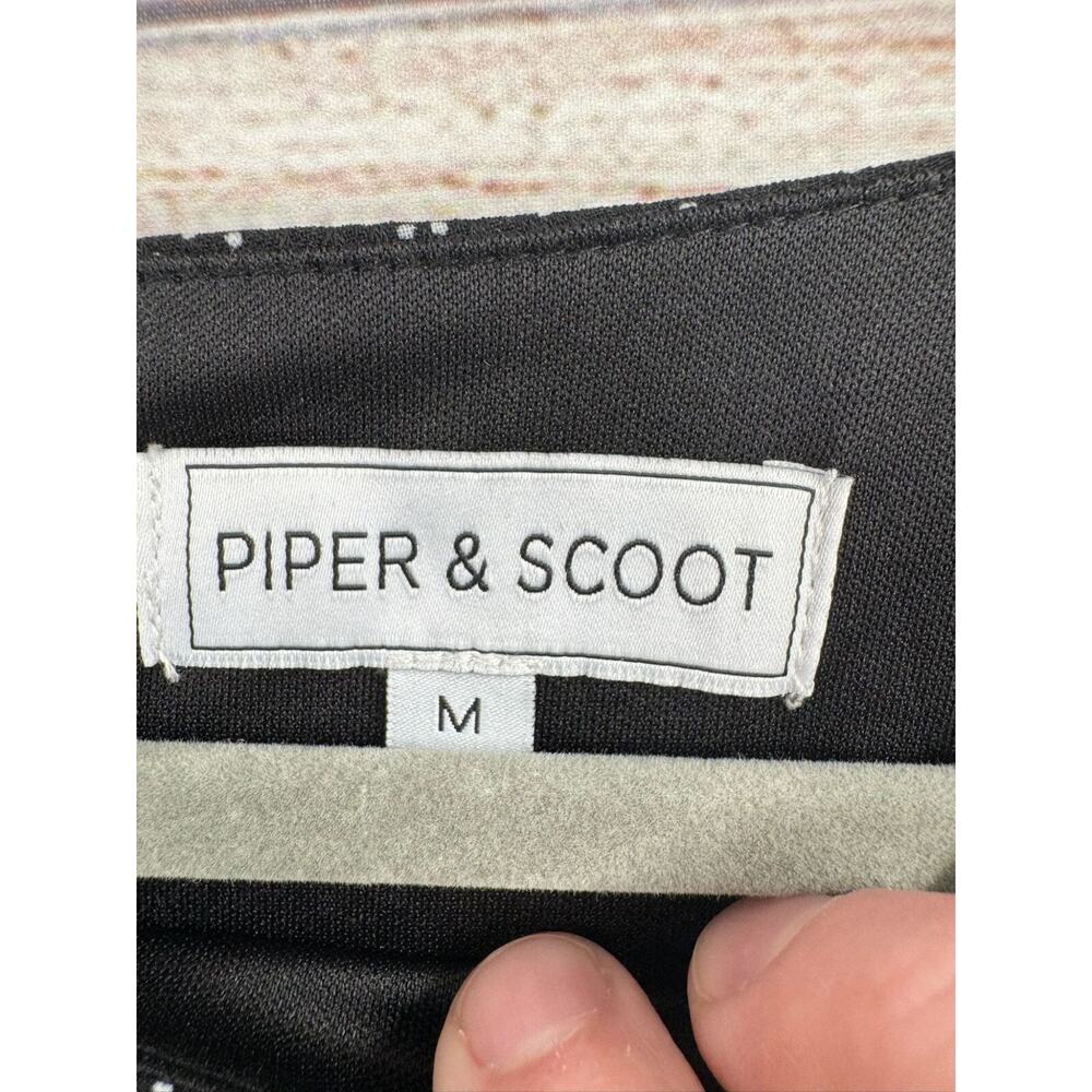 Piper & Scoot Multi Print Lace Trimmed A-Line Dress Women's Medium Black/White‎ - Picture 8 of 12
